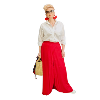 Skirt Pants for Women"Skirt Twist" - Red