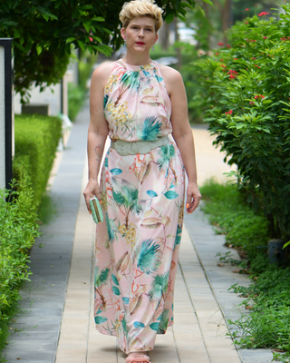 Maxi Summer Dress "Summer Breez" - Tropical Print