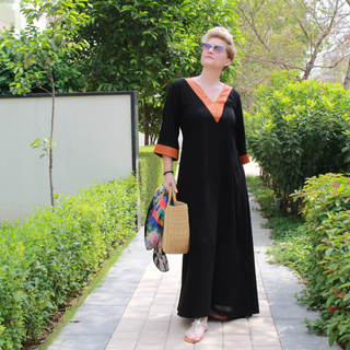 Color Block Maxi Dress Kaftan