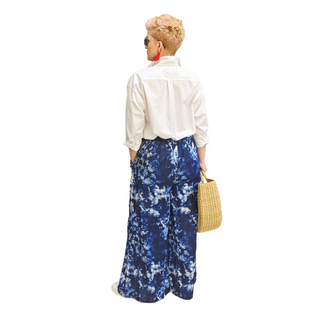 Wide Leg Summer Pants "Flare Buzz" - Tie and Dye Print