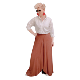 Skirt Pants for Women"Skirt Twist" - Brown