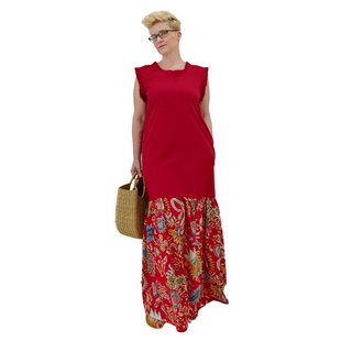 Women Cotton Summer Dress "Maxi" - Red